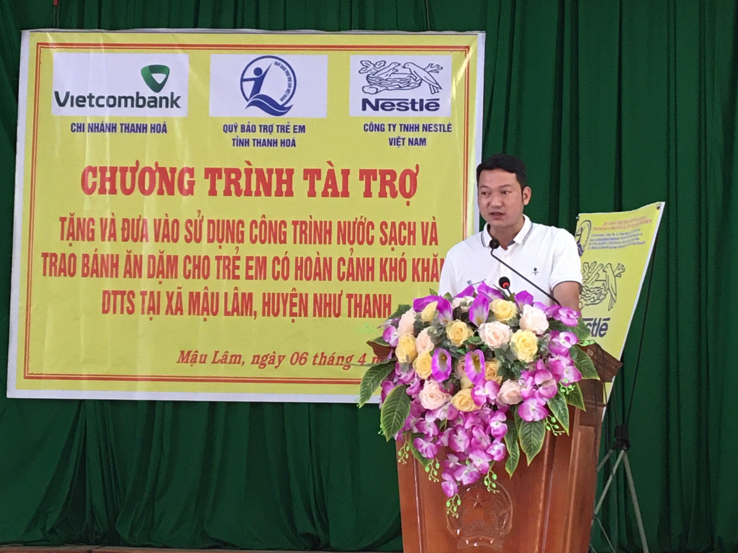 Ông Nguyễn Đoàn Dũng - Đại diện Nestlé Việt Nam phát biểu tại buổi lễ.