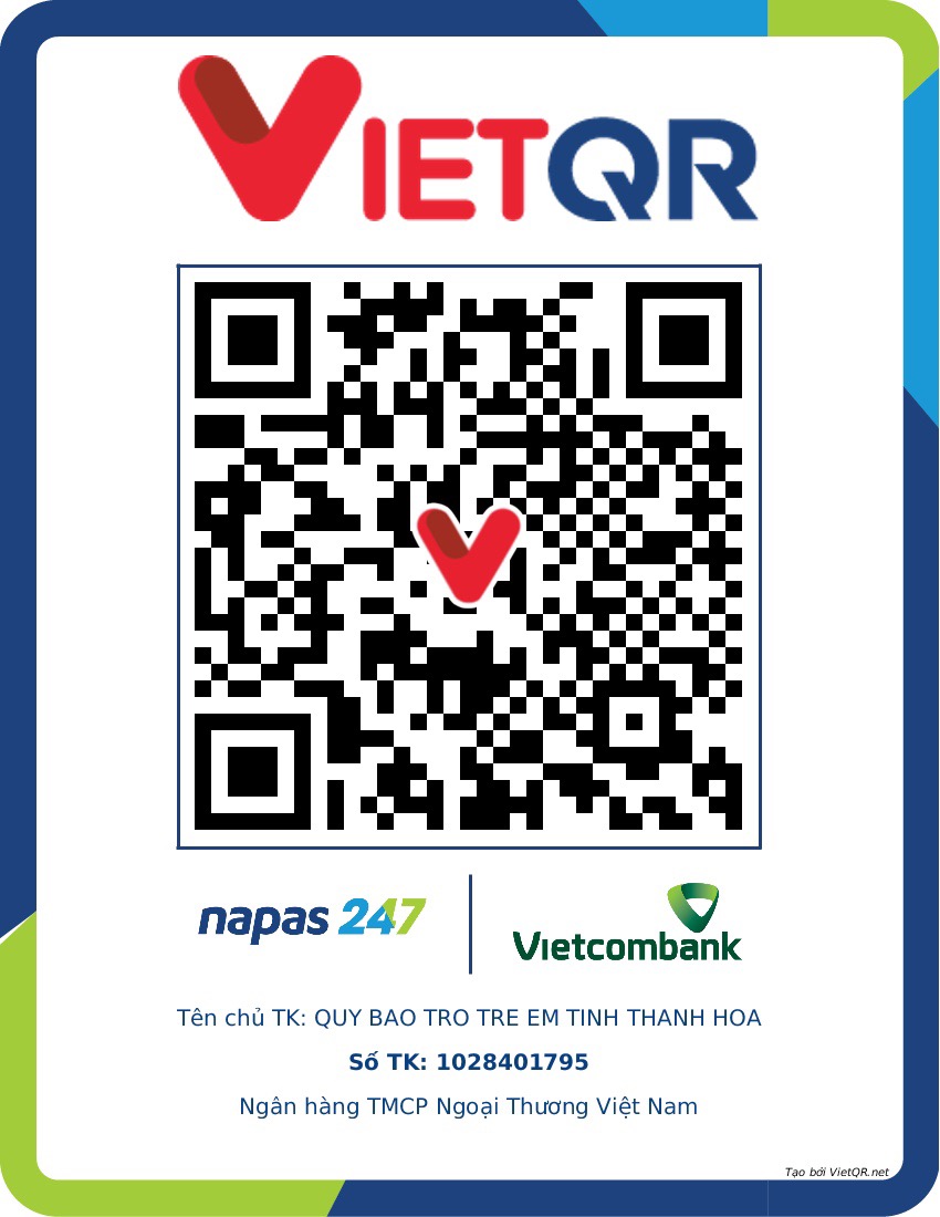 Mã QR tài khoản Vietcombank ủng hộ Quỹ BTTE Thanh Hóa
