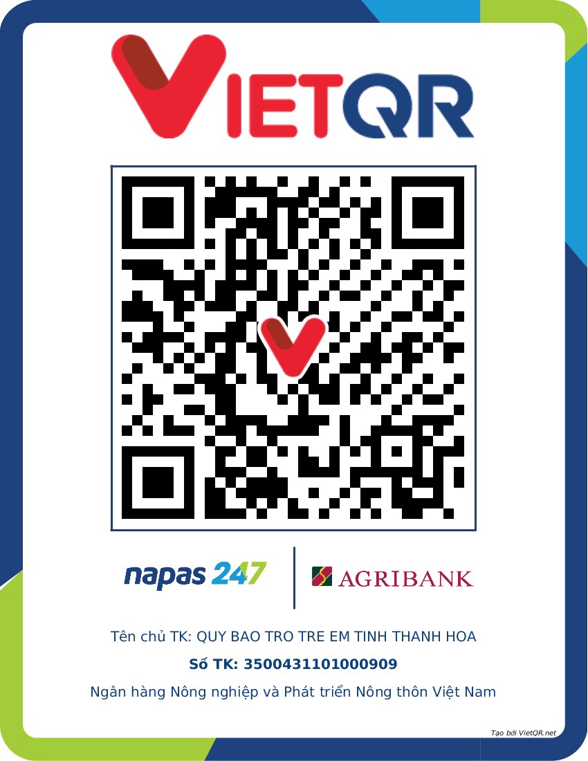 Mã QR tài khoản AgriBank ủng hộ Quỹ BTTE Thanh Hóa